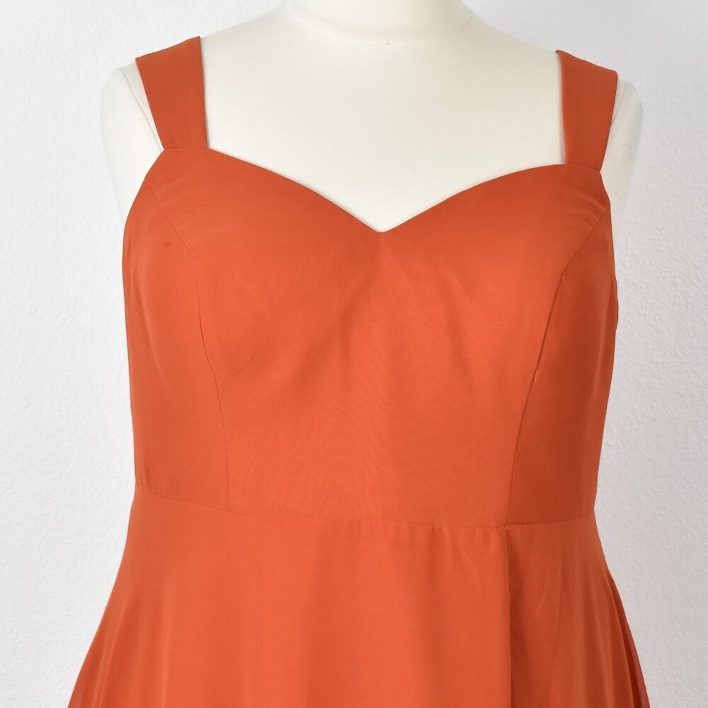 Azazie JULIE Burnt Orange A-Line Sweetheart Neckline Chiffon Dress - 20 - Picture 2 of 9